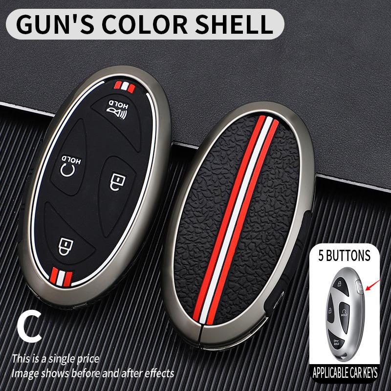 5 7 Buttons Zinc Alloy + Silicone Car Key Case Cover For Hyundai Kona Ev Grandeur GN7 IONIQ 6 2025 2025 Remote Key Protect Shell