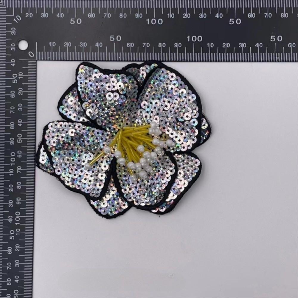 Colorful Sequins Sew On Patch Large Size Repair Hole Applique Flower Applique Auxiliary Material