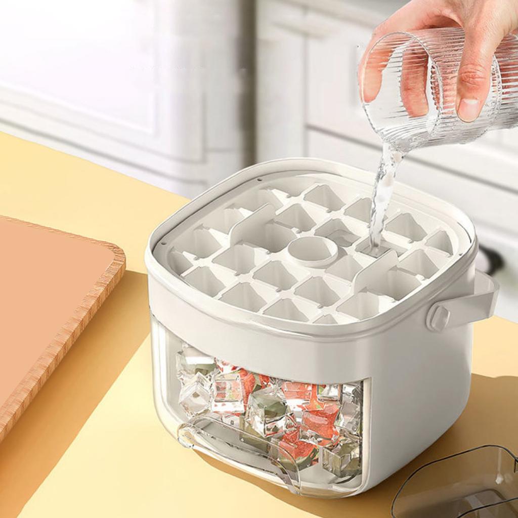 Druckart Bequemer Outdoor Tragbarer Eiswürfelbehälter Große Kapazität Eiswürfeleimer 48 Extra Große Eiswürfelbereiter Lebensmittelqualität Kunststoff Aufbewahrungstablett Küchenhelfer