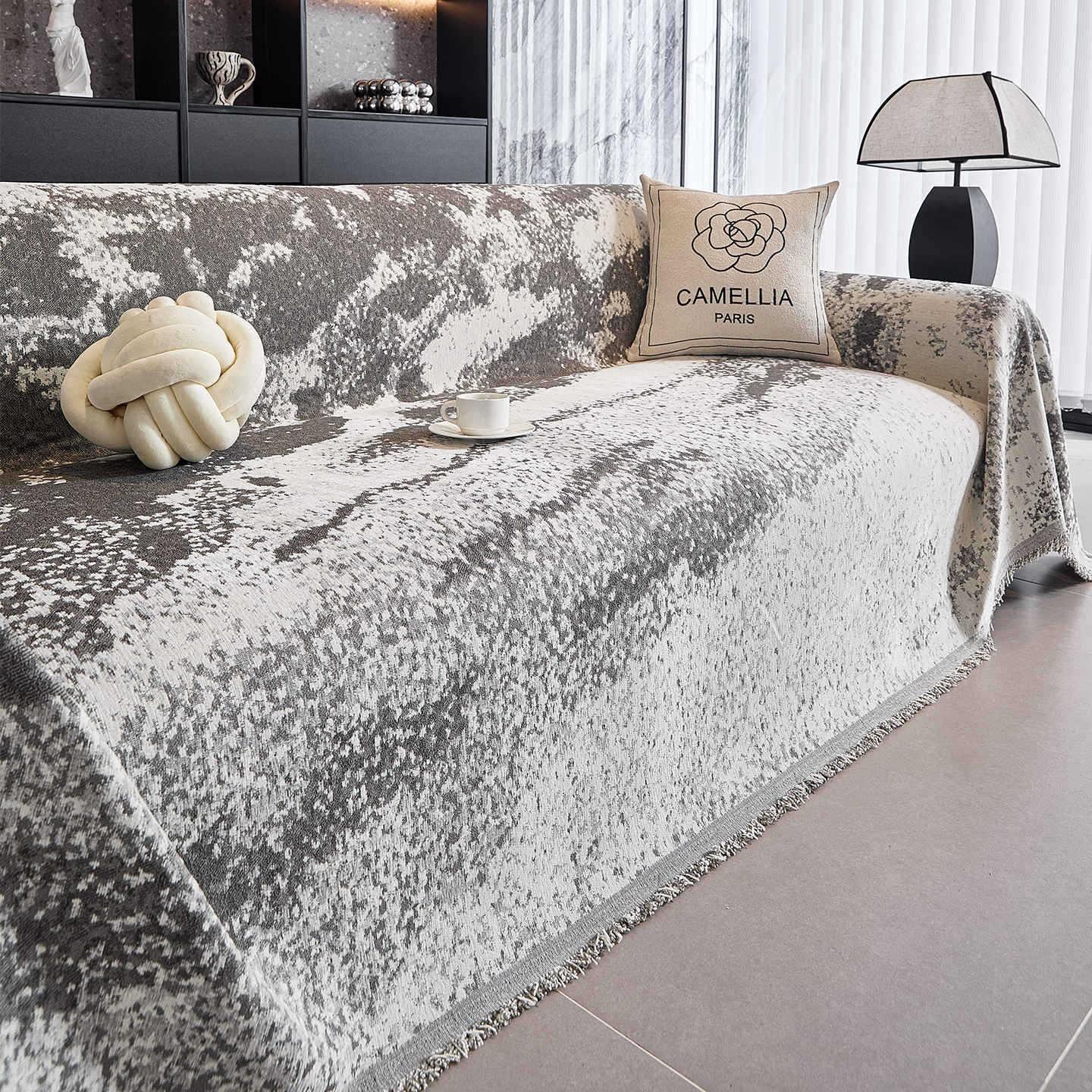 

3 Seater Sofa Cover Full Set Solid Color Thick Light Luxury Modern Simple Anti Cat Scratch Non Slip Couch Cover for Living Room 180x130cm