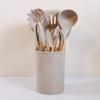 Silicone Kitchenware Cooking Utensils Set Non-stick Cookware Spatula Shovel Egg Beaters Wooden Handle Kitchen Cooking Tool