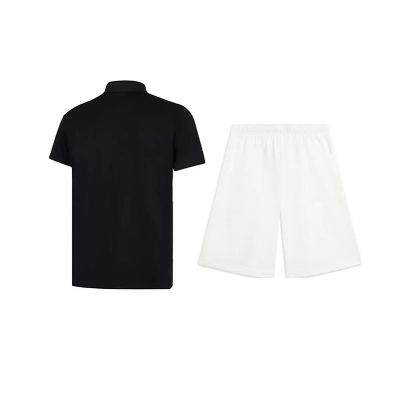 Li-Ning Solid Color Fashion Simple Breathable Comfortable Versatile Short Sleeve Polo Shirt Casual Sports Suit Unisex Polo Shirt APLV495-4+AKST593-7