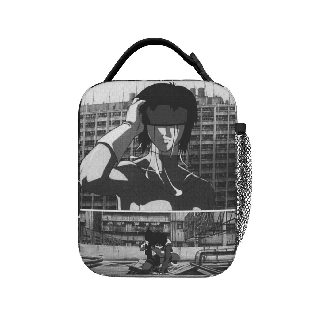 The Glitch In the Ghost Insulated Lunch Bags Large Ghost In The Shell Reusable Cooler Bag Tote Lunch Box  Food Storage Bags