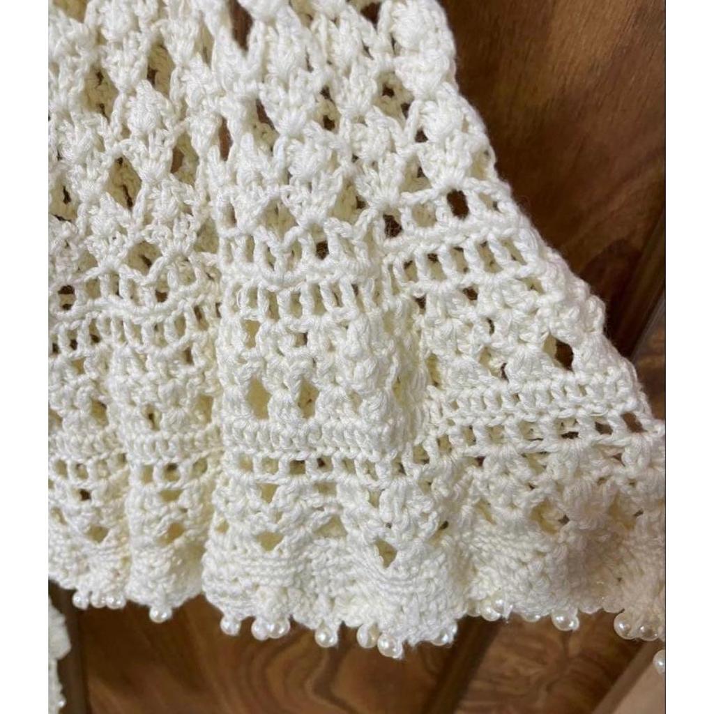 Used ALBA ROSA crochet lace gown cardigan