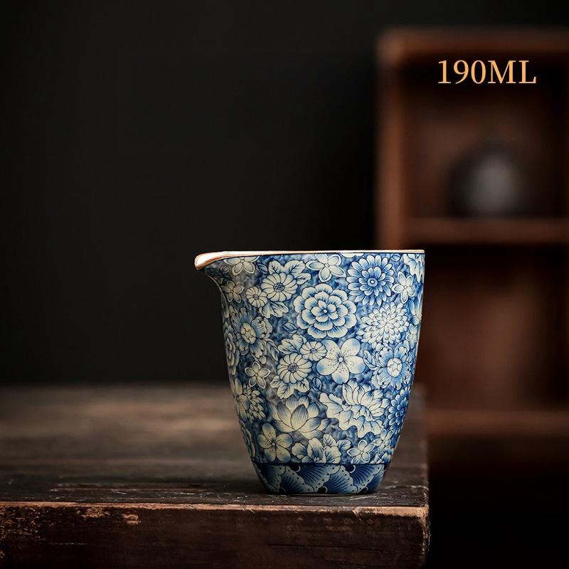 Tetera de cerámica azul y blanca con apertura para ceremonia del té, juego de té chino, té Oolong con leche, tetera con jazmín y Guan Yin