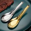 Rust Resistant Spoon Asian Soup Stainless Steel Dinner Mirror Polished Chinese for Bouillon Dessert Cereal Ramen Noodles Wonton Pho Thai Miso
