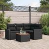 VidaXL Garden Lounge Set 5 Pcs with Cushions Black Braided Resin 3224102