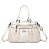 Large Capacity Tote Bag for women/Leather Womens/Ladies Ruched Leather Handbag