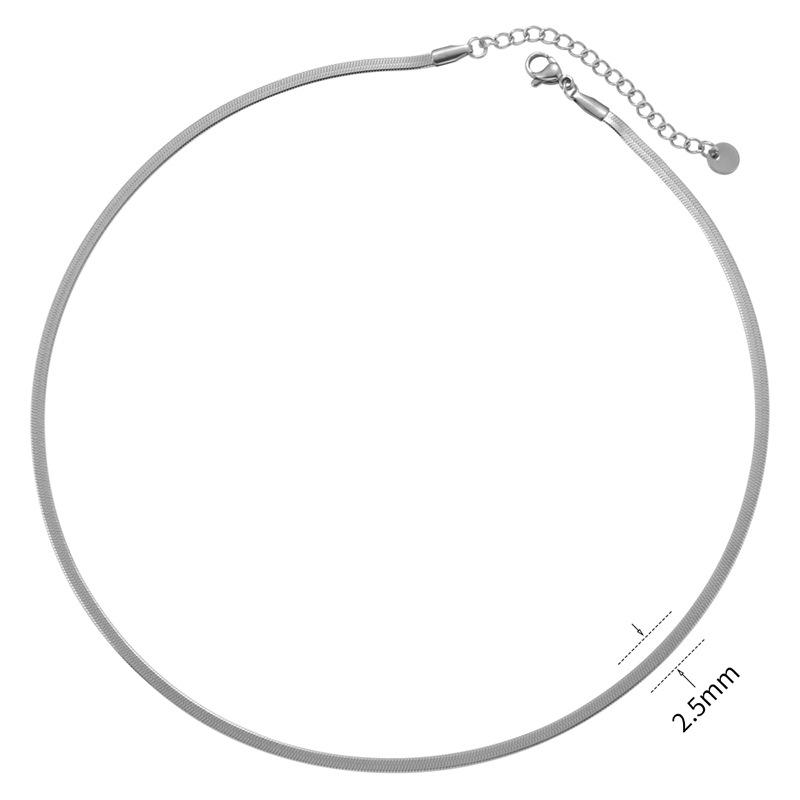 

2.5/4/5 мм Цепь с лезвиями из нержавеющей стали с золотым покрытием, сохраняющим цвет, плоская цепь «змеиная кость» для изготовления ювелирных изделий, ожерелье