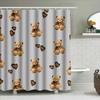 Teddy Bear Print Shower Curtain Home Decoration Waterproof Bathroom Wall Covering Decor