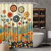 Shower Curtain: Colorful Abstract Flowers and Leaves for a Vibrant and Artistic Bathroom Decor