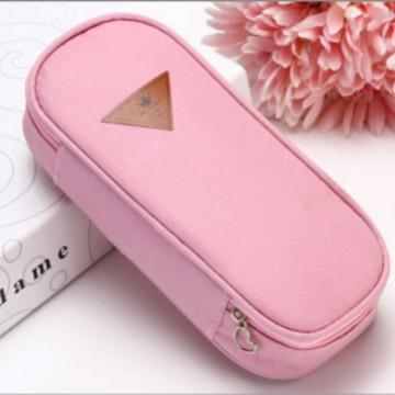 

Solid Color Small Fresh Innovative Gift Triangle Pattern Pull Bag Storage Zipper Pencil Kawai Stationery Box School Supplies рожевий