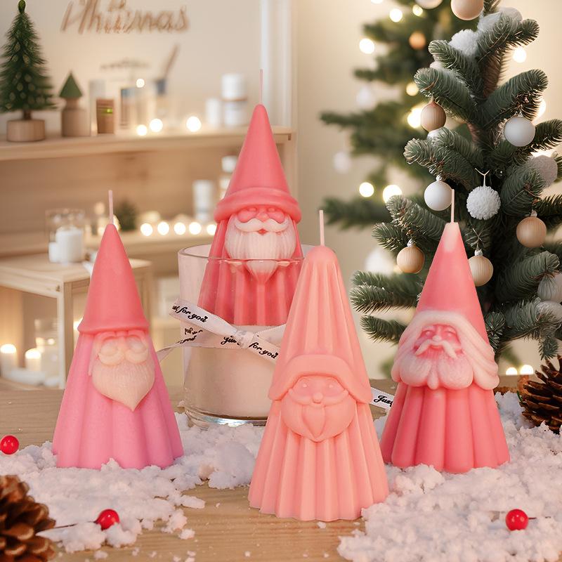 3D Moș Crăciun Lumânare pentru aromoterapie Mucegai din silicon Barbă pentru Moș Crăciun Mucegai pentru Lumânare Moș Crăciun Forme din rășină din gips Cadou de Crăciun