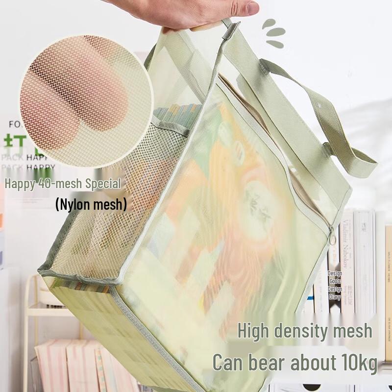 Transparent Mesh Student Handbag for Tutoring & Books