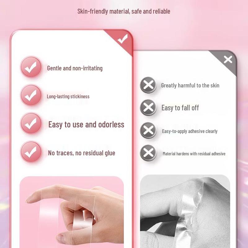 Toppe Adesive Anti-Perdita di Luce per Abbigliamento e Biancheria Intima - Nastro Adesivo Fissante a Bassa Allergia, Senza Residui per Scolli Femminili