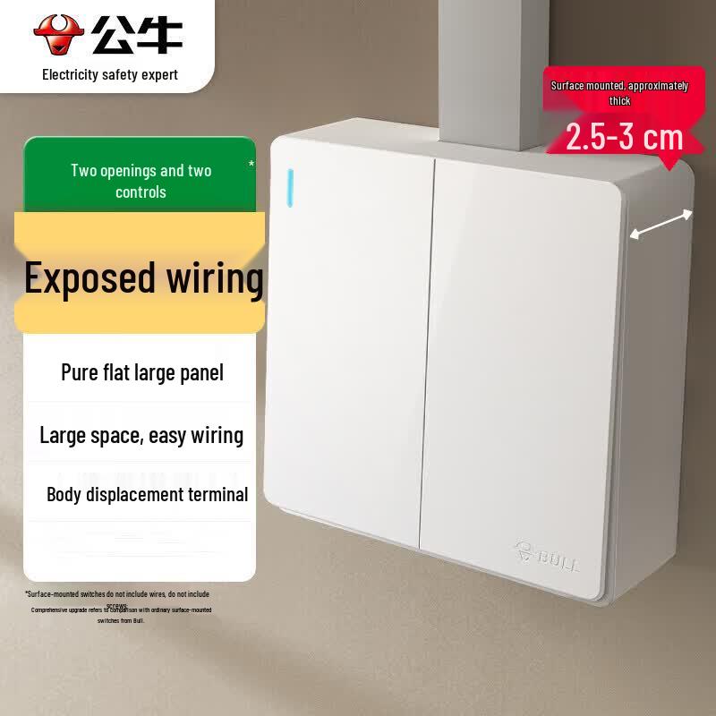 BULL G59 Series Surface Mounted 2-Gang Switch 250V