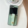 Applicable To Samsung Zflip6 Folding Leather Phone Case Findn3Flip Wristband Flip Xflip Solid Color Hard Case