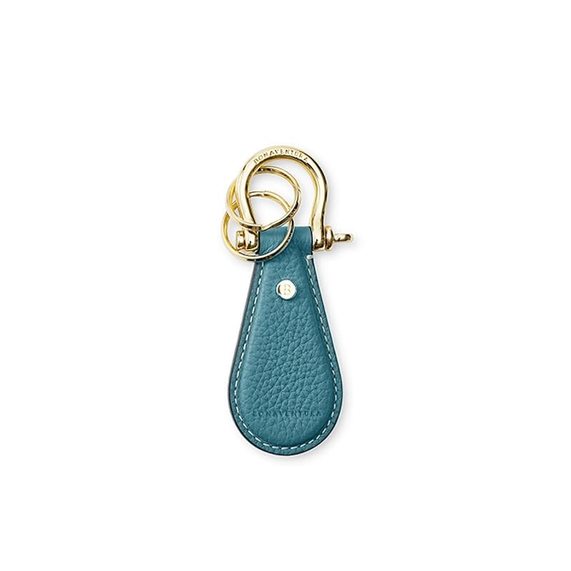 

[BONAVENTURA] shackle keychain [Cyan ] key charm Europe s finest leather genuine leather present new life white day BKHT2-BC