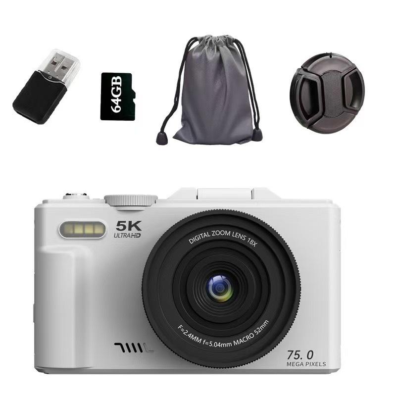 3-Inch Flip Screen WIFI 75MP 5K HD Beauty Digital Camera with CCD