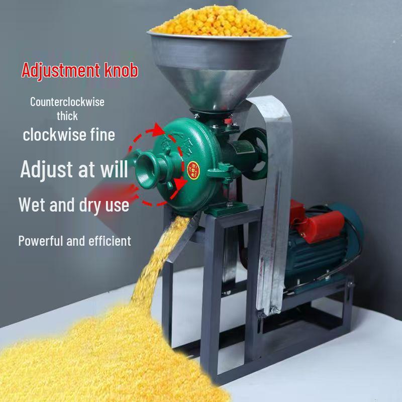 Dual-Use Wet & Dry Corn, Rice, Soybean Grinder & Flour Milling Machine