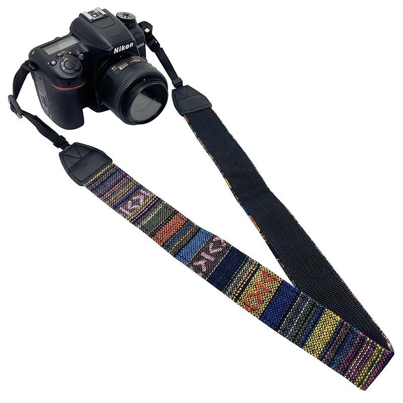 Retro Style Camera Strap Universal DSLR Strap for Canon Nikon Sony with Non-Slip Pad Durable Cotton 76cm Length Black