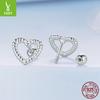 S925 Sterling Silver Hollow Twist Love Stud Earrings Simple Stacking High-Grade Thread Stud Earrings