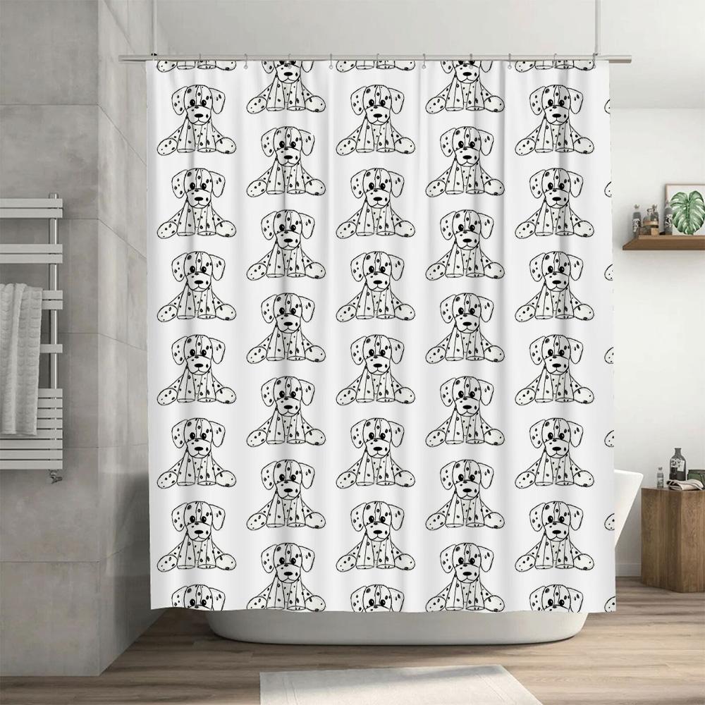 Stilvorhang mit Hundemuster Wasserdicht Badezimmer Dekoration Hausdekoration Geschenkidee Für Haustierliebhaber