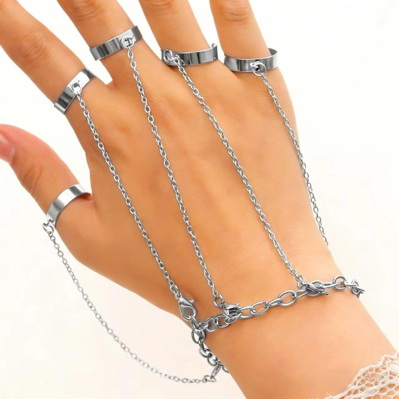 Gold Großer Kristall Ring Armband Für Frauen Handgelenk Kette Schmuck Handrücken Kette