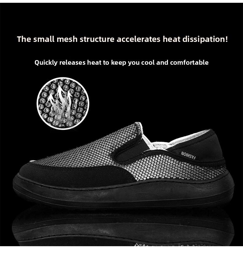 Summer Men'S Mesh Shoes New Lazy Sneakers With Hollow Out Breathable Lightweight Odor-Proof Sandals Male Casual Footwear
