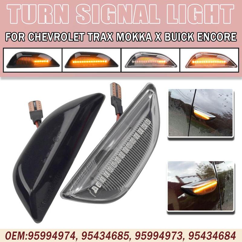 1Pair Dynamic LED Side Marker Flowing Turn Signal Sequential Blinker Lamp For Opel Mokka X Chevrolet Trax 2013- Buick Encore