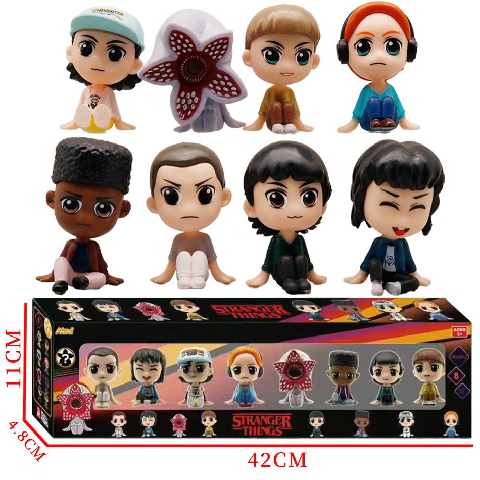 8 Pezzi/set Giocattoli Personaggi Cartoni Animati Carini Undici Demogorgone Figura Anime Decorazione Desktop in PVC Bambola Ornamenti Giocattoli Modello Regali per Bambini