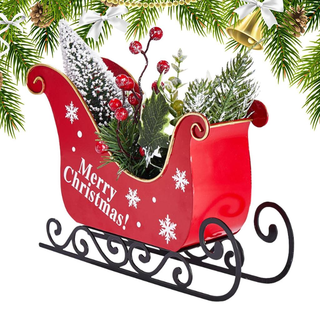 Mini Kerstslee Ornament 3D Uitgehold Bobslee Decoraties IJzeren Kerstslee Decoratie Voor Vakantiefeest