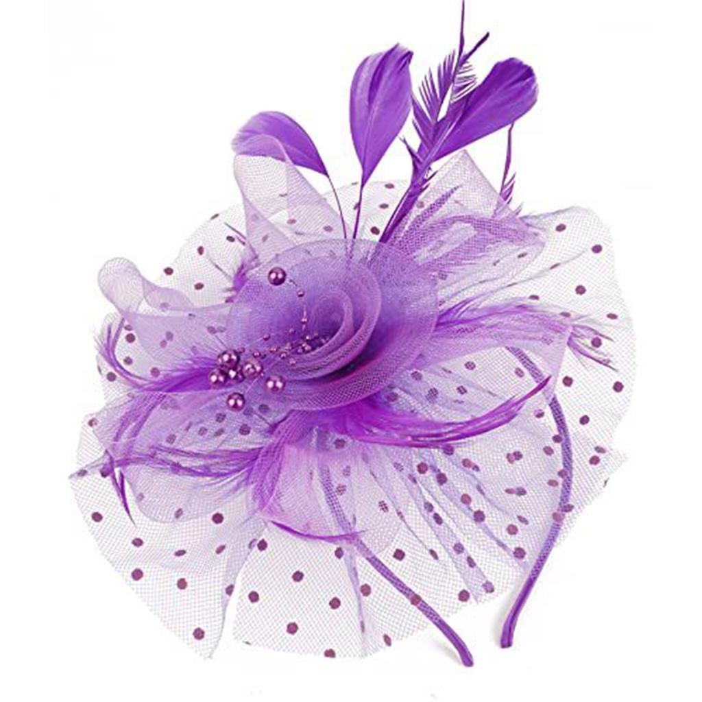 Feather Headpiece Women Mesh Hat Hair Band Headband Wedding Accessories Feather Headband Hat Party Hairpiece