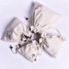 Lucky Drawstring Bracelet & Prayer Bead Bag - Cotton/Linen Cloth