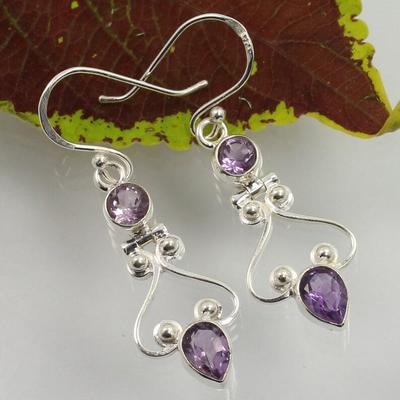 Amethyst Earring, Women Earring, Designer Earring, Dangle Earring, Handmade Earring, Anniversary Earring, Wedding Gift