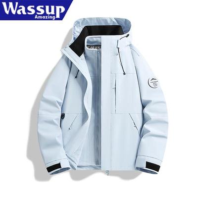 WASSUP AMAZING Women's Autumn Windproof Hiking 3-in-1 Hooded Jacket