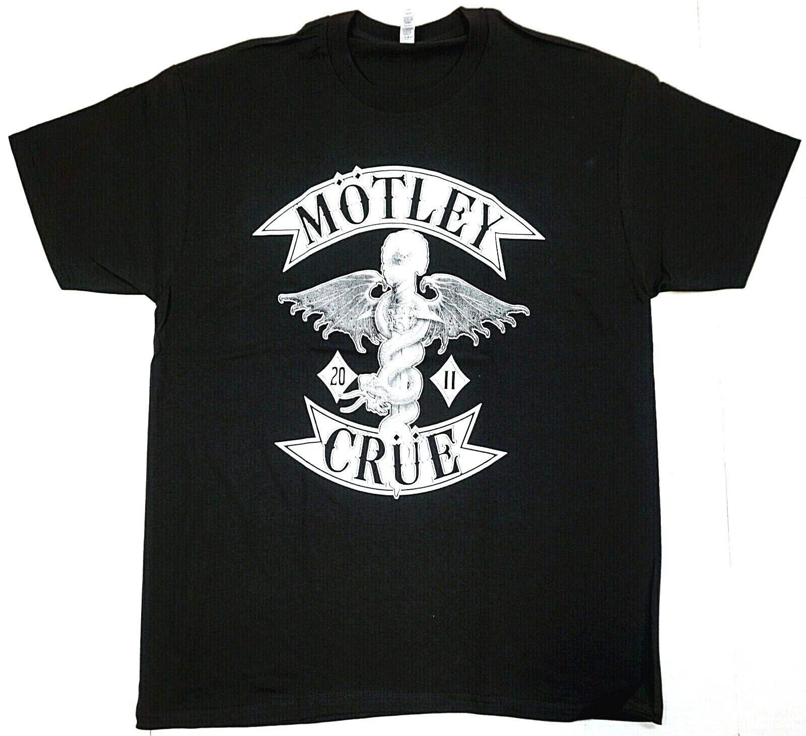MOTLEY CRUE T-shirt Classic Rock Heavy Metal Tee Men s Black New L