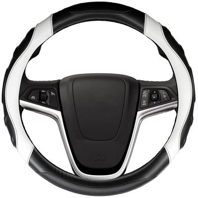 AURAX Steering Wheel Small for Kei and Standard 3D Cover, Size, Cars, 36.5-37.9cm, Grip, Anti-Slip (Black + White)