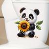 Cute Cartoon Panda Sunflower Toilet Wall Sticker Self-Adhesive Waterproof Removable Bathroom Home Decor Art