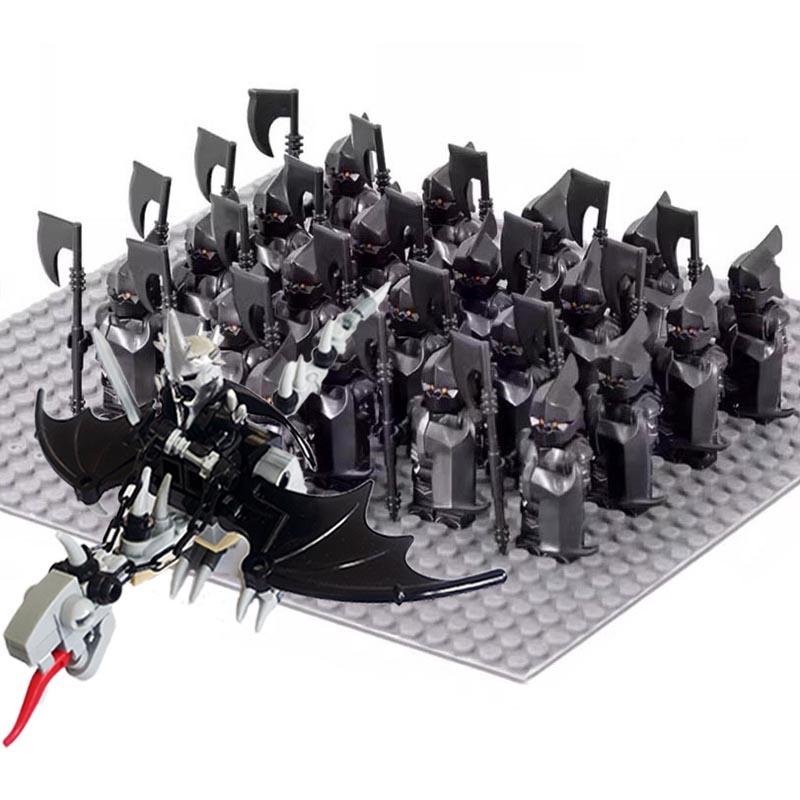 Moc Uruk-hai Strong Orc Army Soldiers with Witch King leader Mini Figure Building Block Set Toys for Children as Birthday gifts