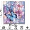 1 Piece Fantasy Colorful Butterfly Floral Shower Curtain, Machine Washable, Vivid Blue Butterfly And Pink Flower Pattern