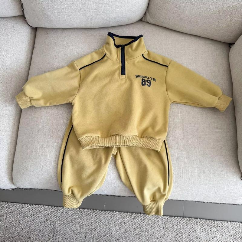 Spring Children Long Sleeve Clothes Set Boys Girls Letter Sweatshirt Sweat Pants Suit Kids Casual Outfits