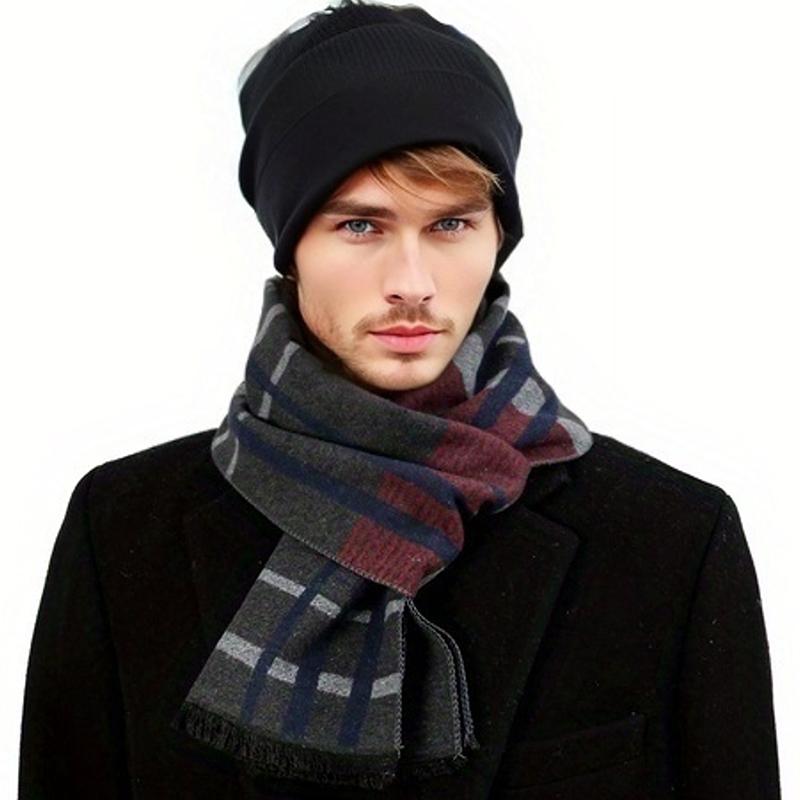 Fashion Scarves Man Autumn Winter Thick Warm Cashmere Business Long Wraps Boy Classic Shawl Free Shipping muffler