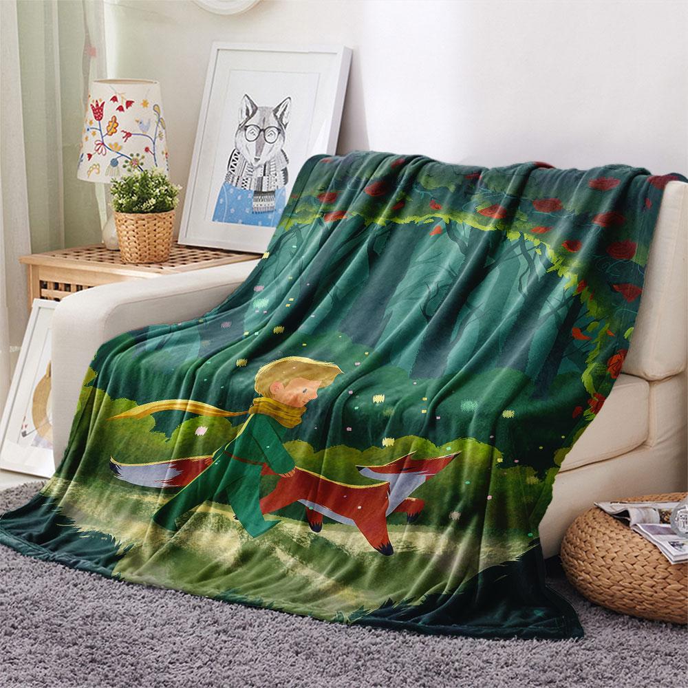 1PC Little Prince Bloom Blanket, High quality Comfortable for All Seasons, Home Decor, Warmth and Comfort