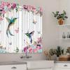 Flower Lily Birds Printed Curtains Curtain Suitable Kitchen Bedroom Study Cafe Living Room Home Decor Set Of 2 Made Polyester With Rod Pocket Washable