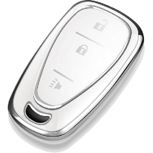 Tukellen for Chevrolet Key Fob Cover Special Soft TPU Key Case Key Shell Compatible with 2016-2024 Chevy Blazer Bolt EV Camaro Cruze Equinox Malibu