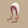 Cute lamb warm hat women's autumn and winter cold-proof plush knitted ear hat outdoor pullover hat