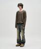 NOT4NERD Distressed Contrast Hand Stitch Knit - Khaki