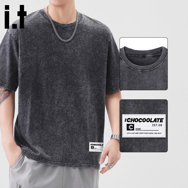 :CHOCOOLATEit Men s Washed Retro Loose Fit T-Shirt S