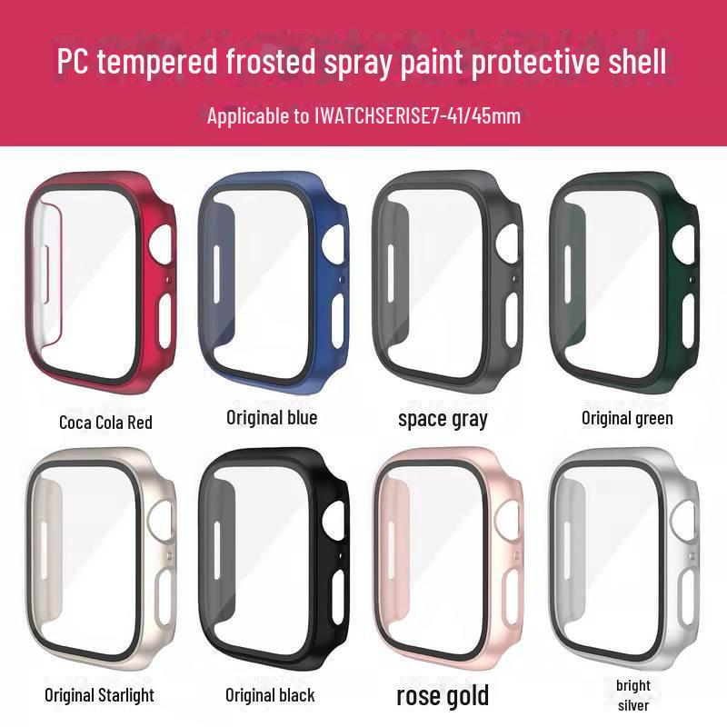 Apple Watch S10/8/76543SE Protective Case: PC Spray Shell Film